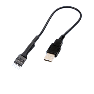 单USB公头转主板USB9针带屏蔽转20CM可TBY外置内置A公头转主板9PIN针台式机内置蓝牙水冷数据转外置 9针转USB