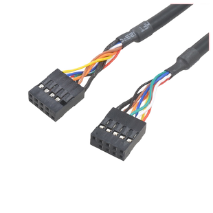 主板USB插针线10针USB转10pin USB数据线杜邦线主板内置USB 5针对10孔 杜邦2.54线 9pin对9pin母对母5p对5p