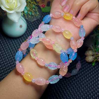 摩根石桶珠加隔珠回纹