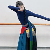 民族舞服装 大摆裙现代舞上衣 蒙古舞练功服女艺考藏族舞演出服套装