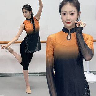 古典舞身韵纱衣舞蹈练功服中国舞表演服上衣仙气飘逸古风舞蹈服装