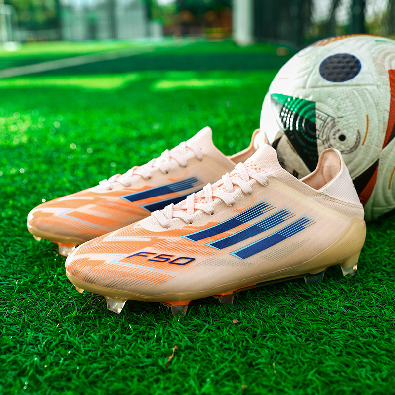 正品梅西F50足球鞋儿童长钉AG短钉学生草坪飞盘训练碎钉猎鹰透气