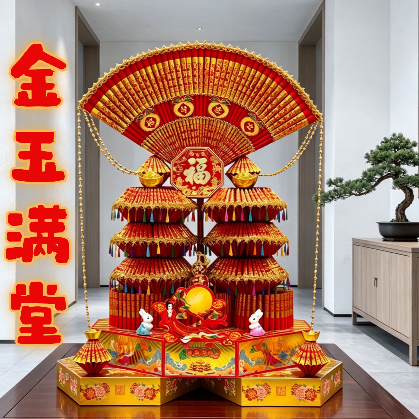 26新款金玉满堂纯手工折纸创意DIY中秋潮汕折塔一整套材料包爆款