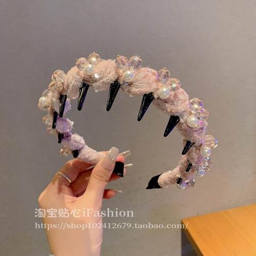 高颅顶带齿压发头箍简约温柔发饰