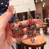 流苏耳环耳坠显脸瘦时尚 子长款 气质耳饰百搭 复古欧美款 2025年新款