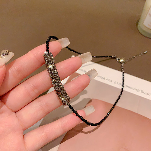 水晶镶钻锁骨链女独特项链颈链