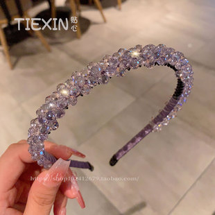 高级感闪钻水晶发箍2025新款轻奢头箍日常外带发饰洗脸女压发发卡
