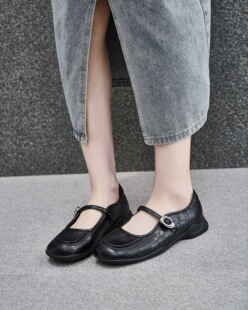 2026新款 单鞋 软底方头玛丽珍鞋 女浅口百搭一字带配裙子45047 夏季