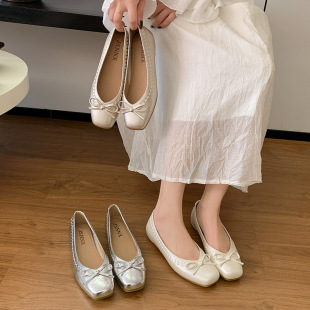 662 浅口复古百搭舒适玛丽珍鞋 复古方头单鞋 2026春平底一脚蹬单鞋