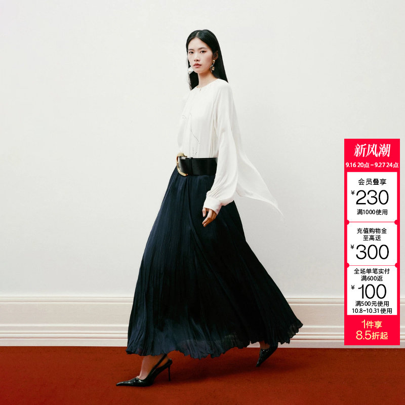 绫致Vero Moda半身裙2026春季新款高腰优雅大气精致时髦长裙图片