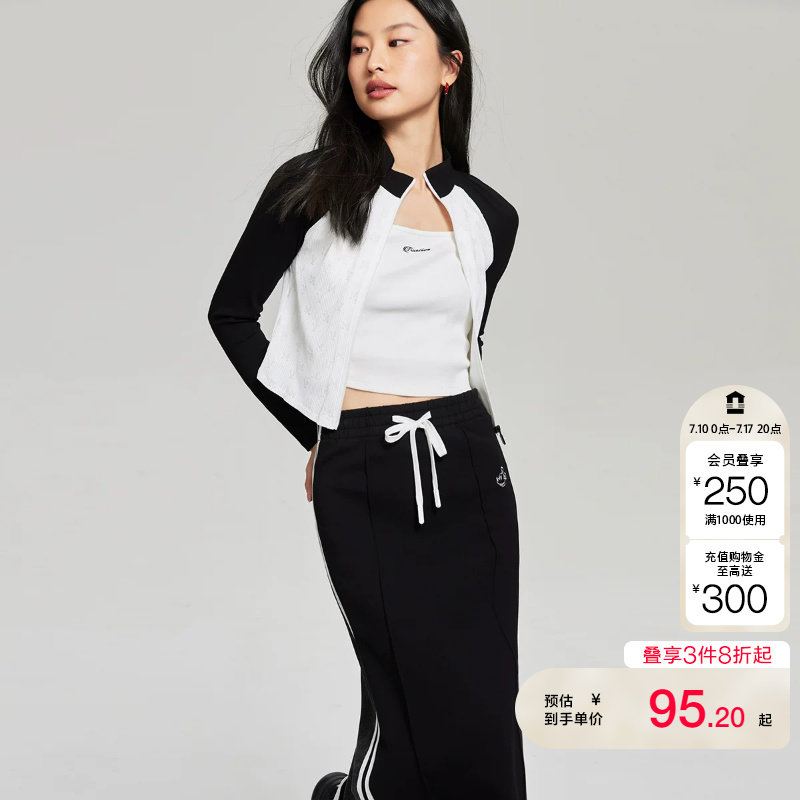 vq区绫致Vero Moda上衣女春夏H版型印花小立领拼色插肩袖短外套