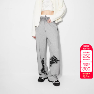 绫致ONLY秋冬街头潮流做旧水洗宽松高腰休闲裤 百搭 女时尚