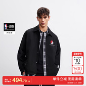 绫致杰克琼斯NBA联名开拓者队男夹克春季 新款 刺绣印花廓形外套