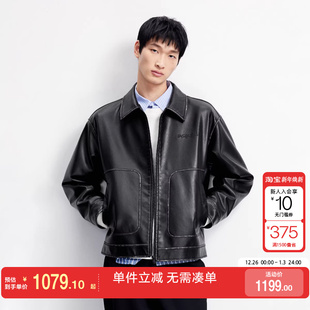 印花纯色宽松外套上衣 时尚 绫致杰克琼斯BSQ联名男夹克春季 新款