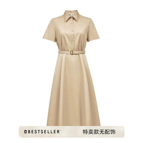 [特卖无配饰]绫致Vero Moda连衣裙女新款纯棉飘带A字中长裙