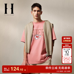 绫致夏NFL联名宽松版型舒适纯棉堪萨斯城酋长队短袖T恤男装