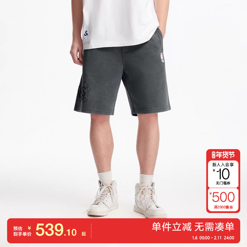 绫致杰克琼斯NBA联名款男秋冬湖人队贴布抽绳腰宽松休闲短裤,男装,短裤,淘宝优惠券,粉丝福利购,淘宝优惠卷