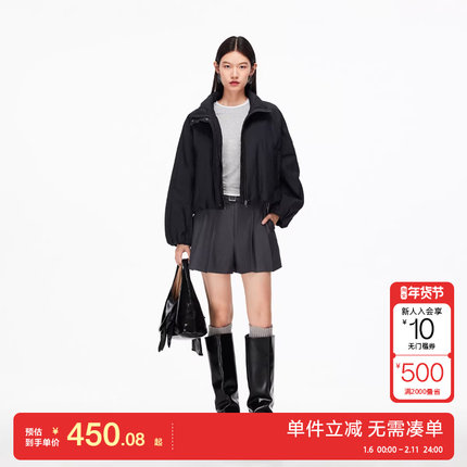 绫致Vero Moda棉服女2025秋季新款纯色半高领外套时尚百搭