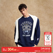 k区绫致杰克琼斯NBA联名雷霆队男冬卫衣字母印花纯棉长袖 上衣