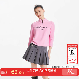 设计运动上衣 半高领七分袖 tq区绫致Vero ModaT恤女25夏季