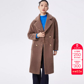 大衣复古时尚 绫致Vero Moda外套女2024秋冬仿泰迪毛直身翻领长款