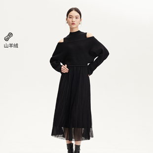 綾致Vero 真兩件亮絲網(wǎng)紗裙簡(jiǎn)約時(shí)尚 Moda連衣裙女2025春夏新款