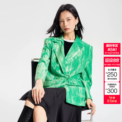 [买5免1]绫致CoutureMade西装外套女春夏直筒翻领肌理感百搭