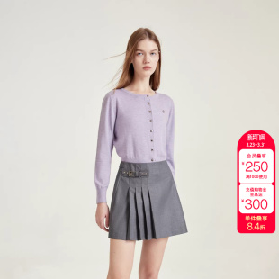 绫致ONLY秋冬学院风纯色遮肉显瘦A字短裙半身裙女时尚