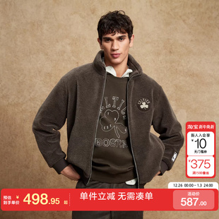 绫致杰克琼斯NBA联名凯尔特人队男冬棉衣宽松立领口袋外套