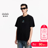 tq区绫致杰克琼斯春时尚 T恤上衣男 酷略宽松胸前撞色短袖