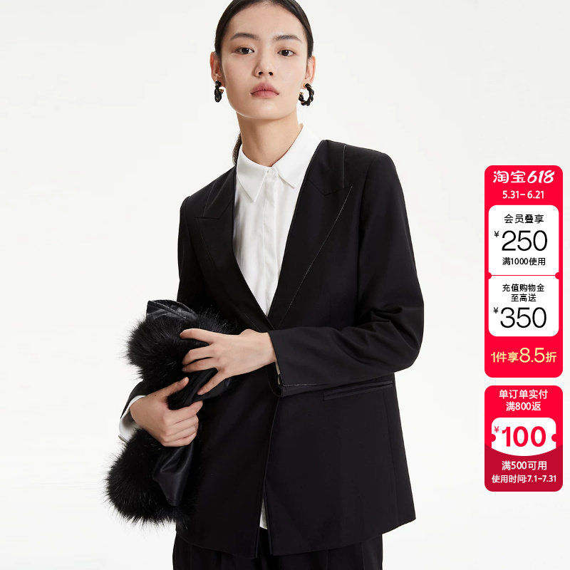 绫致Couture Made西服春夏优雅通勤设计V领外套女套装潮