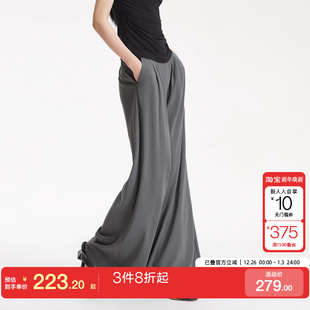 垂坠感松紧腰裤 女25夏季 子简约大方 Moda休闲裤 vq区绫致Vero