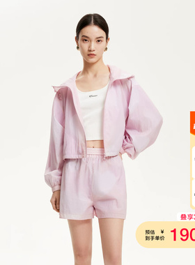 vq区绫致Vero Moda套装女春夏款运动风爱心印花夹克短裤