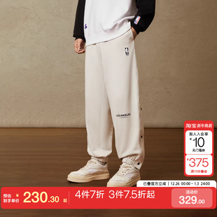 tq区绫致杰克琼斯秋冬NBA联名湖人队纯棉运动束脚休闲裤