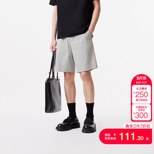 tq区杰克琼斯春夏男舒适字母刺绣纯色直筒休闲短裤 男裤