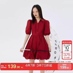 高光连衣裙 纯棉泡泡袖 tq区绫致Ver Moda连衣裙秋冬新公主裙时尚