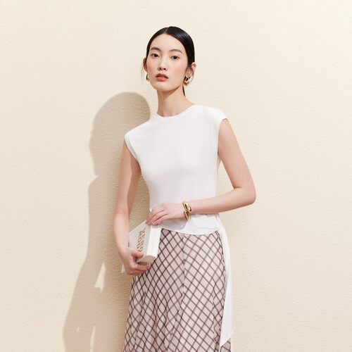 绫致Vero ModaT恤女2026夏季不规则下摆飘带修身上衣简约大方