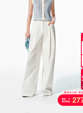 vq区绫致Vero Moda休闲裤夏季新款腰带设计纯色宽松香蕉裤