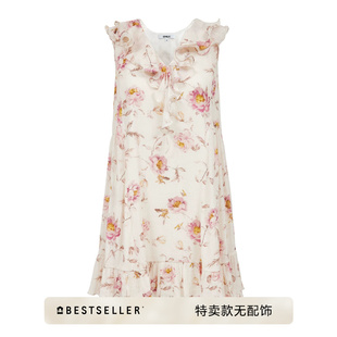 [特卖无配饰]绫致ONLY秋冬新款碎花荷叶边无袖收腰短裙连衣裙女