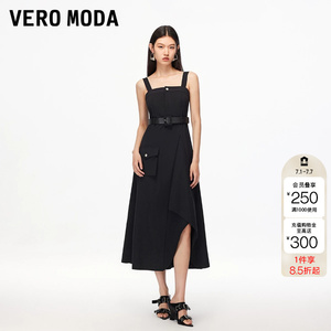 绫致Vero Moda连衣裙秋冬新款街头风工装不规则吊带长裙