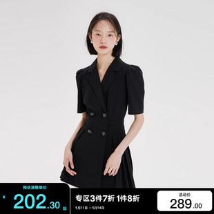 双排扣泡泡袖 百褶连体短裤 Moda2024春夏新款 t区绫致Vero 女