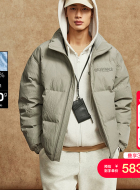 vj区绫致杰克琼斯男装冬羽绒服浮雕满印立体图案时尚简约百搭外套