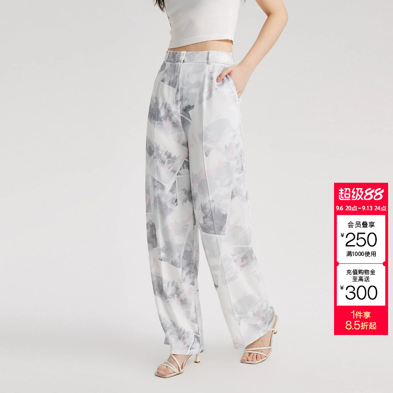 t区绫致CoutureMade休闲裤女春夏高腰直筒简约百搭气质时尚潮图片