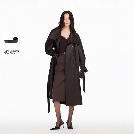 绫致Vero Moda风衣女2026春季新款纯棉可拆腰带可调节袖口外套