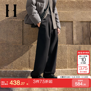 HIGH冬季 男款 新款 脚压褶设计休闲裤 宽腿松紧裤 jq区绫致SEASON