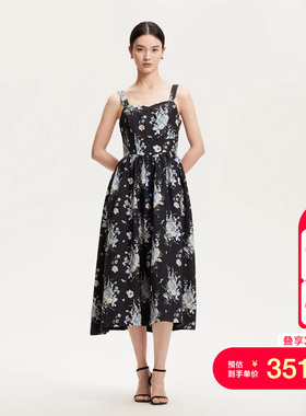vq区绫致Vero Moda连衣裙女25春夏印花设计吊带A字连衣裙浪漫优雅