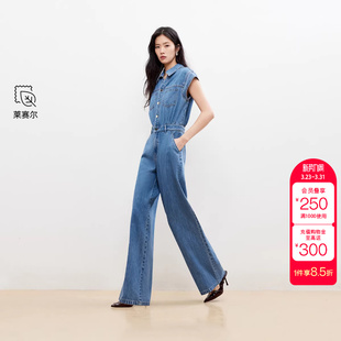 双侧口袋连体裤 绫致Vero 背带小盖袖 女2026春新款 Moda牛仔裤