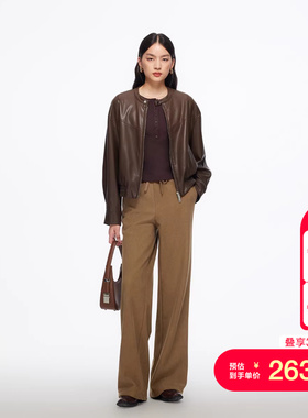 vq区绫致Vero Moda休闲裤25秋冬松紧腰头加绒显高显瘦百搭直筒裤