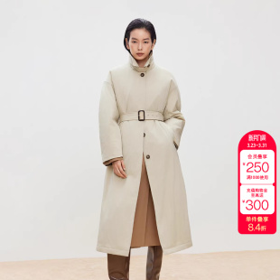 风衣式 两穿翻领90白鸭绒长款 羽绒服女 新款 绫致ONLY冬季