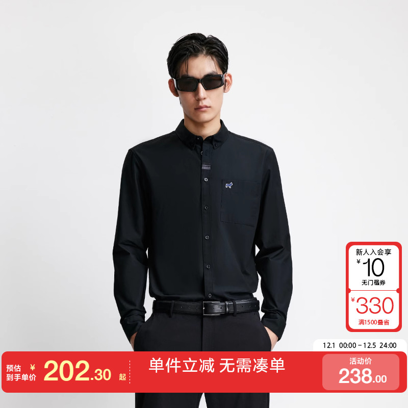 绫致杰克琼斯秋冬标准正肩纯棉舒适亲肤通勤休闲百搭长袖衬衫